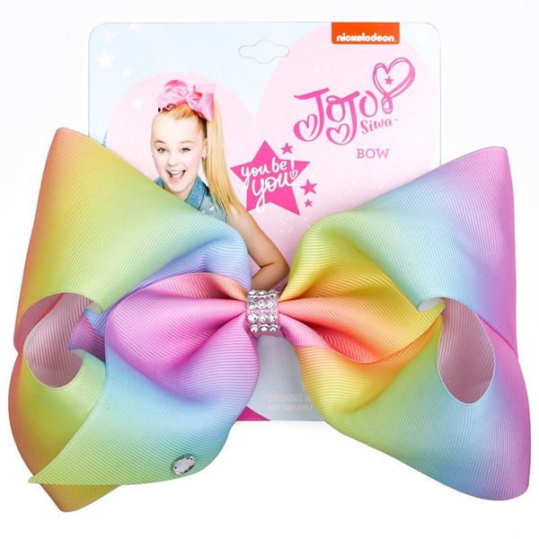 hair accessories 8-inch j0j0 super bow duck clip rainbow progressive color printing drill series girl, Slivery;white 
hair accessories 8-inch j0j0 super bow duck clip rainbow progressive color printing drill series girl, Slivery;white