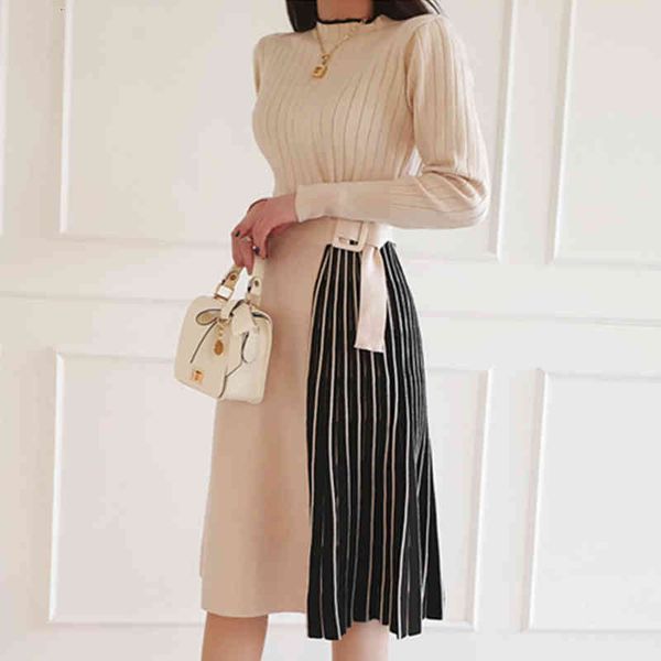 dresses spring women color block pleated knitted es lace-up office elegant a-line bottoming sweater vestidos, Black;gray
dresses spring women color block pleated knitted es lace-up office elegant a-line bottoming sweater vestidos, Black;gray