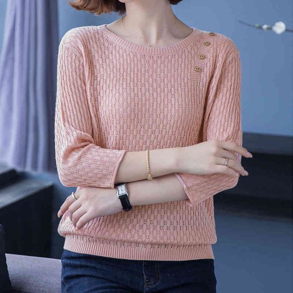 women's t-shirt casual three quarter sleeve o-neck knitted women spring ribbed sweaters big size korean style loose knitwear, White
women's t-shirt casual three quarter sleeve o-neck knitted women spring ribbed sweaters big size korean style loose knitwear, White