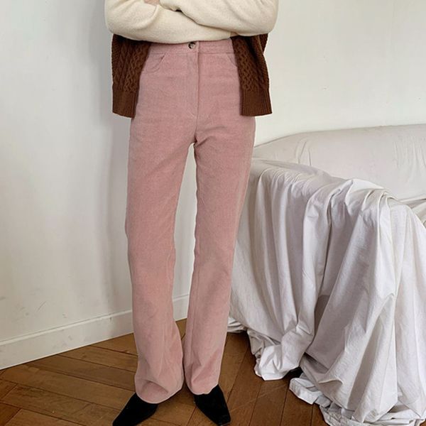 spring autumn elegant high waist flare pants women bottoms ol work wear corduroy solid loose trousers 210421, Black;white
spring autumn elegant high waist flare pants women bottoms ol work wear corduroy solid loose trousers 210421, Black;white