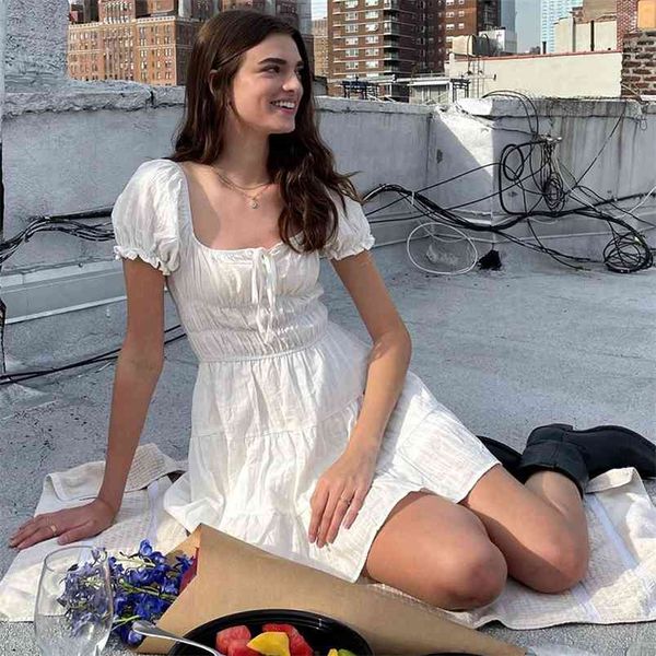 vintage square collar lace up y2k summer women's dress casual short puff sleeve white pleated party dresses mini sundresses 210510, Black;gray
vintage square collar lace up y2k summer women's dress casual short puff sleeve white pleated party dresses mini sundresses 210510, Black;gray