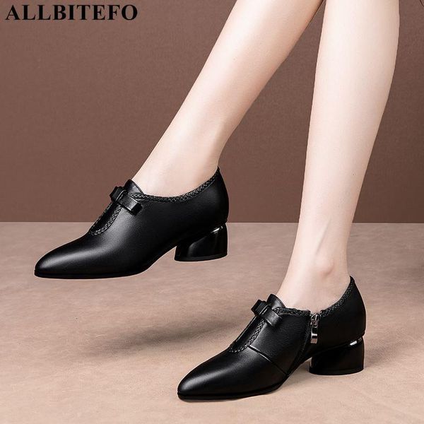 dress shoes allbitefo size 34-42 bow design natural genuine leather women heels pointed toe fashion kitten high heel, Black
dress shoes allbitefo size 34-42 bow design natural genuine leather women heels pointed toe fashion kitten high heel, Black