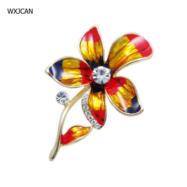 pins, brooches wxjcan flower brooch women enamel rhinestone fashion, Gray