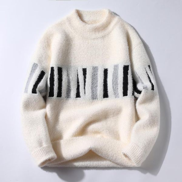 men's sweaters mink sweater men 's round neck base shirt clothes spring and autumn lined padded warm keeping fleece, White;black
men's sweaters mink sweater men 's round neck base shirt clothes spring and autumn lined padded warm keeping fleece, White;black