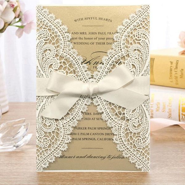 greeting cards white lace wedding invitation; and gold bridal shower invitation - set of 50
greeting cards white lace wedding invitation; and gold bridal shower invitation - set of 50