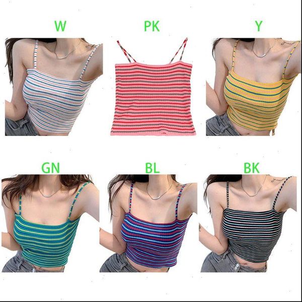 women summer contrast tanks colored stripes spaghetti straps thread ribbed knitted camisole slim fit casual beach party vest, White
women summer contrast tanks colored stripes spaghetti straps thread ribbed knitted camisole slim fit casual beach party vest, White
