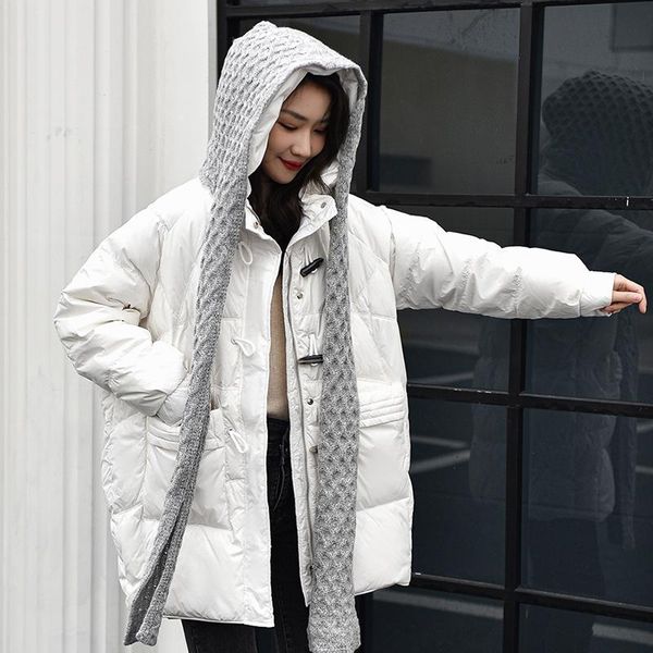 women's down & parkas 2021 winter fashion women knit scarf soft white duck warm coat korean loose female thicken puffer jacket ladies o, Black
women's down & parkas 2021 winter fashion women knit scarf soft white duck warm coat korean loose female thicken puffer jacket ladies o, Black