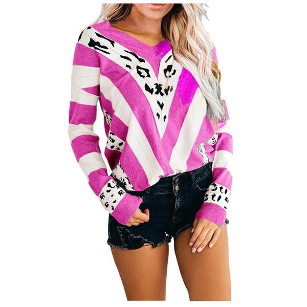 women's sweaters 2021 fashion women autumn swearers v-neck leopard stitching striped kniited sweater long sleeve loose pullover casual, White;black
women's sweaters 2021 fashion women autumn swearers v-neck leopard stitching striped kniited sweater long sleeve loose pullover casual, White;black