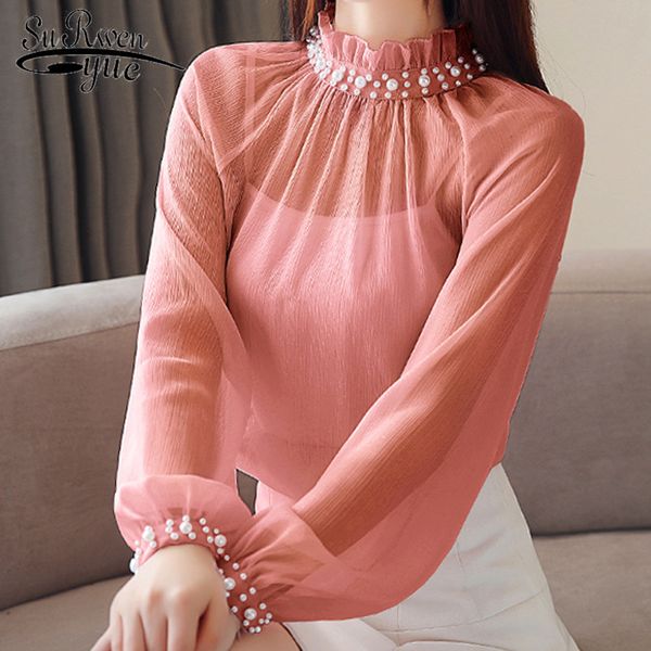women's summer blouses clothing long sleeve ladies beading chiffon blouse women shirts womens and 1807 50 210508, White
women's summer blouses clothing long sleeve ladies beading chiffon blouse women shirts womens and 1807 50 210508, White