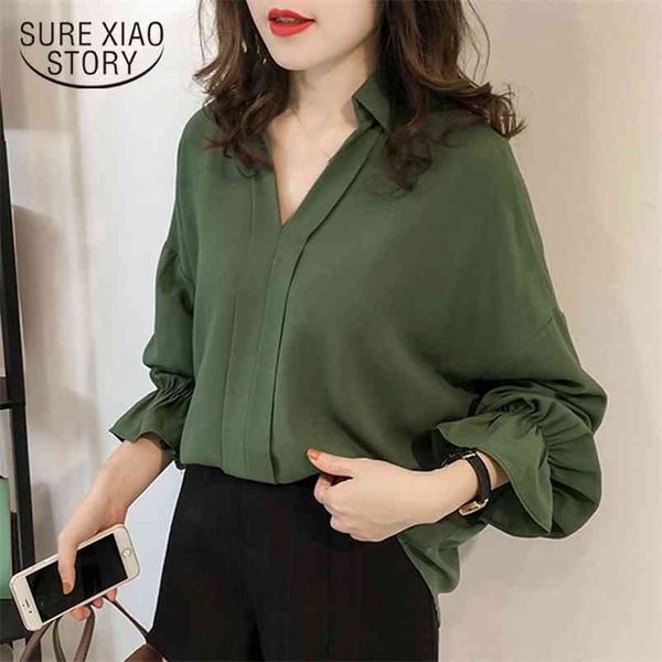 spring 4xl plus size long sleeve shirt solid wild fashion shirts korean loose thin trumpet sleeves blouse women 9359 210421, White
spring 4xl plus size long sleeve shirt solid wild fashion shirts korean loose thin trumpet sleeves blouse women 9359 210421, White