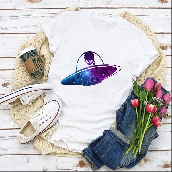 women graphic t shirts space ufo cute print style lady summer shirt clothes womens clothing tee, White
women graphic t shirts space ufo cute print style lady summer shirt clothes womens clothing tee, White