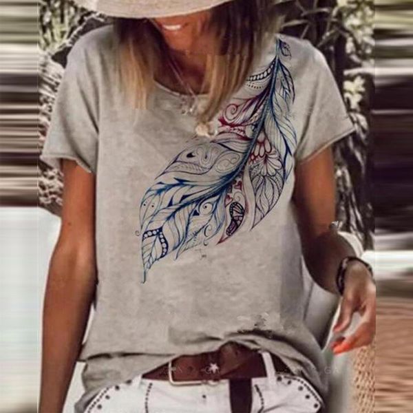 women's blouses & shirts summer short sleeve loose blouse autumn casual leaf pattern basic blusa women fashion vintage round neck shir, White
women's blouses & shirts summer short sleeve loose blouse autumn casual leaf pattern basic blusa women fashion vintage round neck shir, White