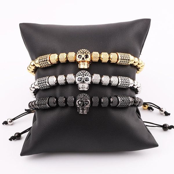 beaded, strands design skull bracelet men jewelry gold plated stainless steel beaded cz pave charm macrame adjustable, Black
beaded, strands design skull bracelet men jewelry gold plated stainless steel beaded cz pave charm macrame adjustable, Black