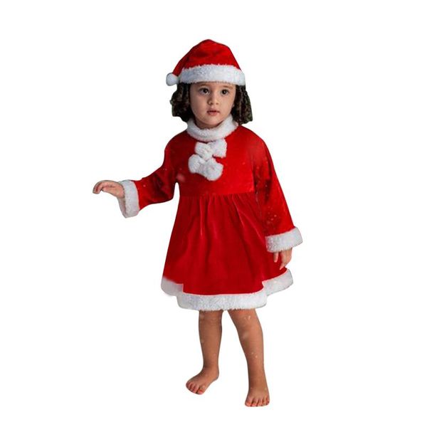 girl's dresses baby kids girls christmas dress santa xmas clothes long sleeve party princess fleece dress+ hat outfits toddler girl clo, Red;yellow
girl's dresses baby kids girls christmas dress santa xmas clothes long sleeve party princess fleece dress+ hat outfits toddler girl clo, Red;yellow
