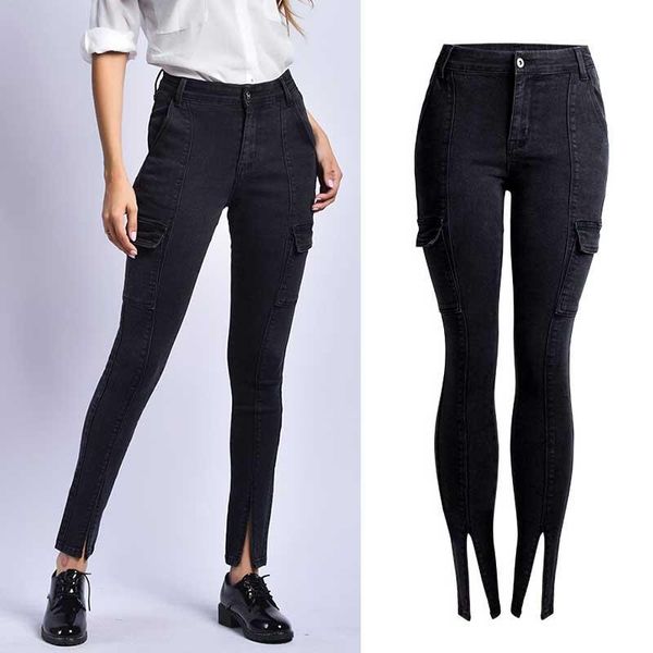 women's jeans women 3xl plus size punk rock black open front pencil denim pants pockets high waist stretch slim trouser female, Blue
women's jeans women 3xl plus size punk rock black open front pencil denim pants pockets high waist stretch slim trouser female, Blue