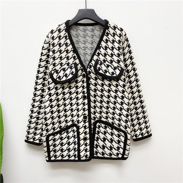 women's wool & blends small fragrance style mink velvet coat loose ladies houndstooth knitted woolen, Black
women's wool & blends small fragrance style mink velvet coat loose ladies houndstooth knitted woolen, Black
