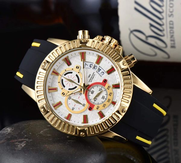 luxury mens watch chronograph display with calendar men casual military watches rubber strap wristwatches montre homme, Slivery;brown
luxury mens watch chronograph display with calendar men casual military watches rubber strap wristwatches montre homme, Slivery;brown