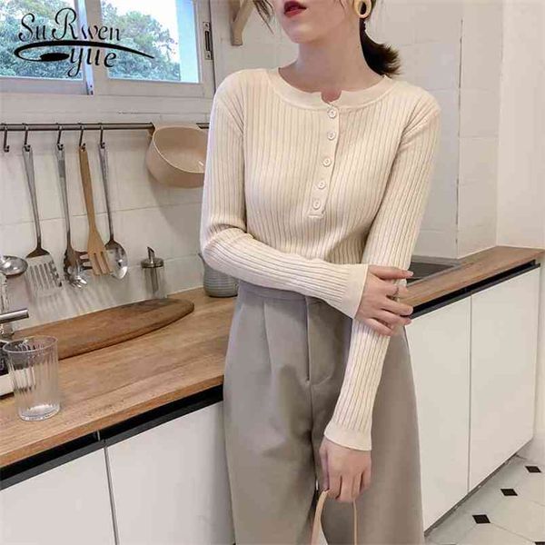 autumn winter sweater women pullovers knitted elegant casual jumpers buttons o-neck chic bottoming 10973 210421, White;black
autumn winter sweater women pullovers knitted elegant casual jumpers buttons o-neck chic bottoming 10973 210421, White;black