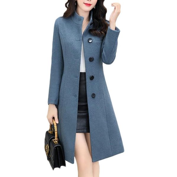 women's wool & blends autumn winter woolen coat women long korean thicken warm jacket blue single-breasted casual overcoat f992, Black
women's wool & blends autumn winter woolen coat women long korean thicken warm jacket blue single-breasted casual overcoat f992, Black