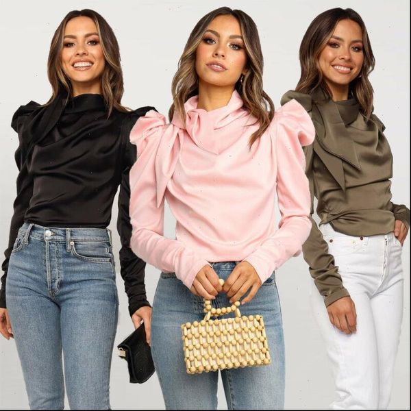 fashion womens shirts ladies solid satin bow neck long puff sleeve outwear shirt blouse autumn, White
fashion womens shirts ladies solid satin bow neck long puff sleeve outwear shirt blouse autumn, White