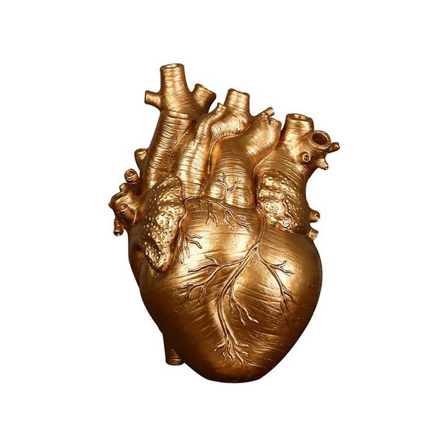 vases nordic style vase resin anatomical heart shape flower home art sculpture deskplant pot for living room decor