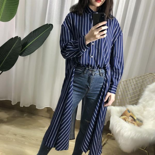women's blouses & shirts 2021 streetwear stripped long hem drawstring shirt fashion design split women blusa high street cool girl spri, White
women's blouses & shirts 2021 streetwear stripped long hem drawstring shirt fashion design split women blusa high street cool girl spri, White