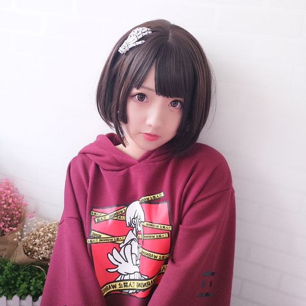 internet famous recommended anime cos wig girls hime cut air bangs short straight hair wig head cover one piece dropshipping, Black
internet famous recommended anime cos wig girls hime cut air bangs short straight hair wig head cover one piece dropshipping, Black