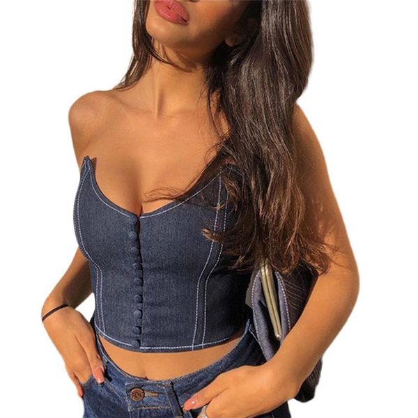 women's tanks & camis 2021 summer womens tube crop denim strapless button down deep v-neck bra hip hop high street evening party bodyco, White
women's tanks & camis 2021 summer womens tube crop denim strapless button down deep v-neck bra hip hop high street evening party bodyco, White