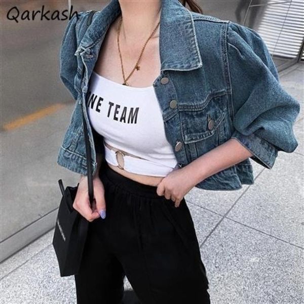 women's jackets basic women denim cropped half sleeve elegant stylish vintage harajuku female spring all-match leisure outwear ins, Black;brown
women's jackets basic women denim cropped half sleeve elegant stylish vintage harajuku female spring all-match leisure outwear ins, Black;brown
