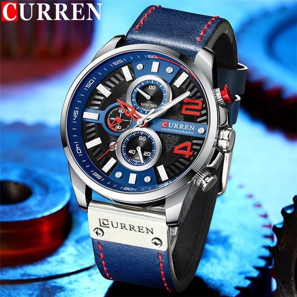 wristwatches curren chronograph man wristwatch calendar sport men watch military blue genuine leather male clock gift 8393, Slivery;brown
wristwatches curren chronograph man wristwatch calendar sport men watch military blue genuine leather male clock gift 8393, Slivery;brown