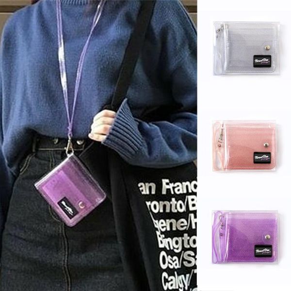 card holders fashion transparent id holder pvc folding short wallet high grade women girl glitter business cards case purse with lanyard, Brown;gray
card holders fashion transparent id holder pvc folding short wallet high grade women girl glitter business cards case purse with lanyard, Brown;gray