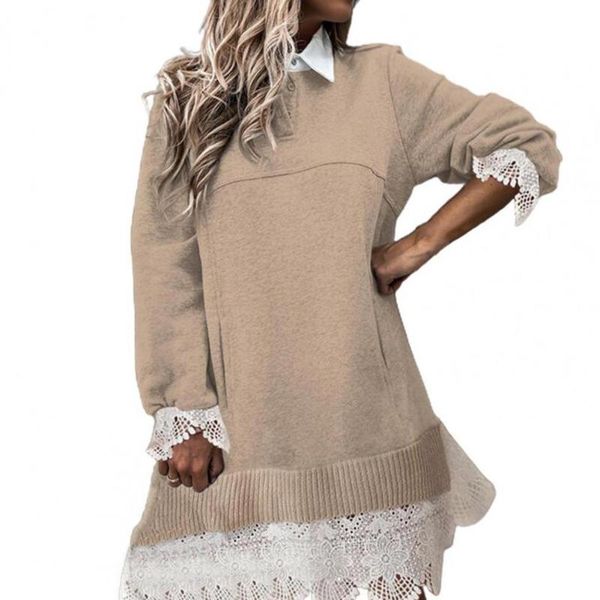 women's sweaters plus size 2021 spring women elegant vintage fashion long sleeve shirt collar lace patchwork knitwear leisure dress, White;black
women's sweaters plus size 2021 spring women elegant vintage fashion long sleeve shirt collar lace patchwork knitwear leisure dress, White;black