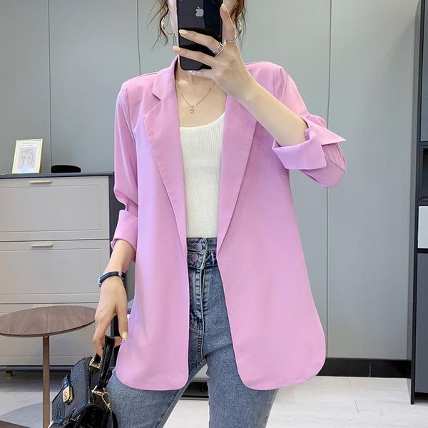 spring summer korean loose ladies blazer office chiffon coat solid casual female thin sunscreen clothes women's suits & blazers, White;black
spring summer korean loose ladies blazer office chiffon coat solid casual female thin sunscreen clothes women's suits & blazers, White;black