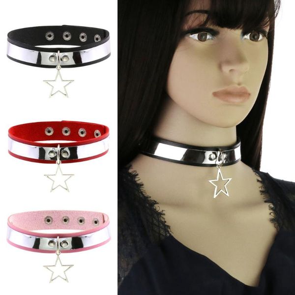 chokers qiamni gothic punk choker black pu leather collar necklace star pendant jewelry women vintage party gift, Golden;silver
chokers qiamni gothic punk choker black pu leather collar necklace star pendant jewelry women vintage party gift, Golden;silver