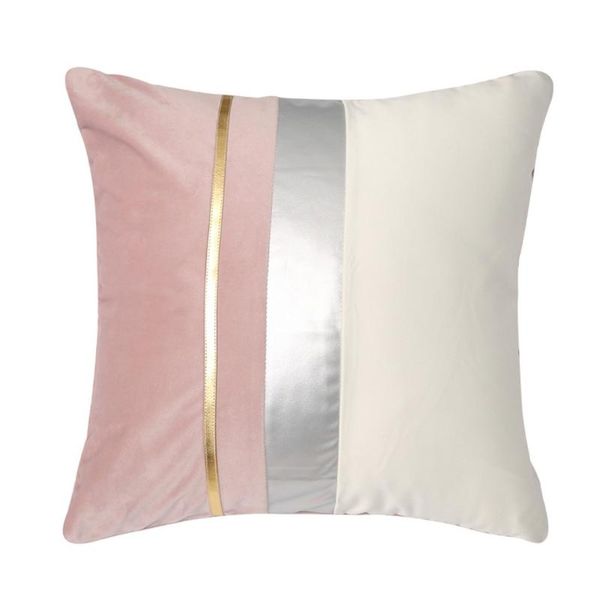 pillow case modern color block patchwork velvet throw with striped faux leather luxury decorative cushion cover for couch sofa
pillow case modern color block patchwork velvet throw with striped faux leather luxury decorative cushion cover for couch sofa
