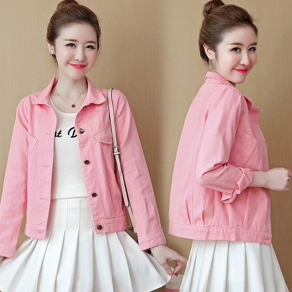 women's jackets 2021 fashion autumn women basic denim jacket loose ladies coats female short pockets pink vintage coat clothes, Black;brown 
women's jackets 2021 fashion autumn women basic denim jacket loose ladies coats female short pockets pink vintage coat clothes, Black;brown