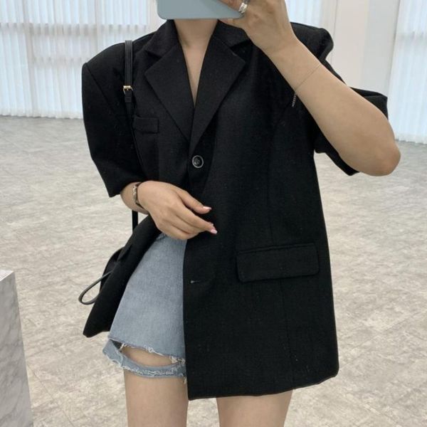 women's suits & blazers hzirip women casual short sleeve slim jackets office lady 2021 summer ol notched femme coat cardigan loose form, White;black
women's suits & blazers hzirip women casual short sleeve slim jackets office lady 2021 summer ol notched femme coat cardigan loose form, White;black