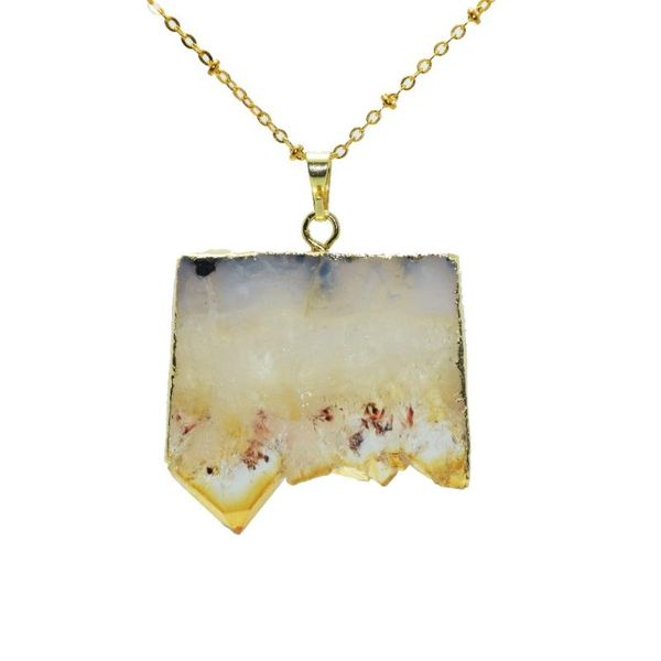 pendant necklaces gold bezel single loop geode druzy stone necklace natural yellow crystal quartz rectangle slice, Silver
pendant necklaces gold bezel single loop geode druzy stone necklace natural yellow crystal quartz rectangle slice, Silver