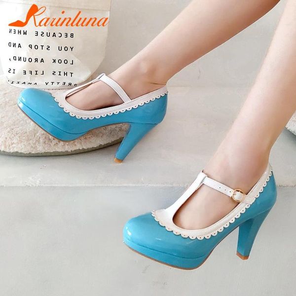 dress shoes karin fashion female t-strap patent leather pumps platform mixed colors round toe buckle strap women, Black
dress shoes karin fashion female t-strap patent leather pumps platform mixed colors round toe buckle strap women, Black
