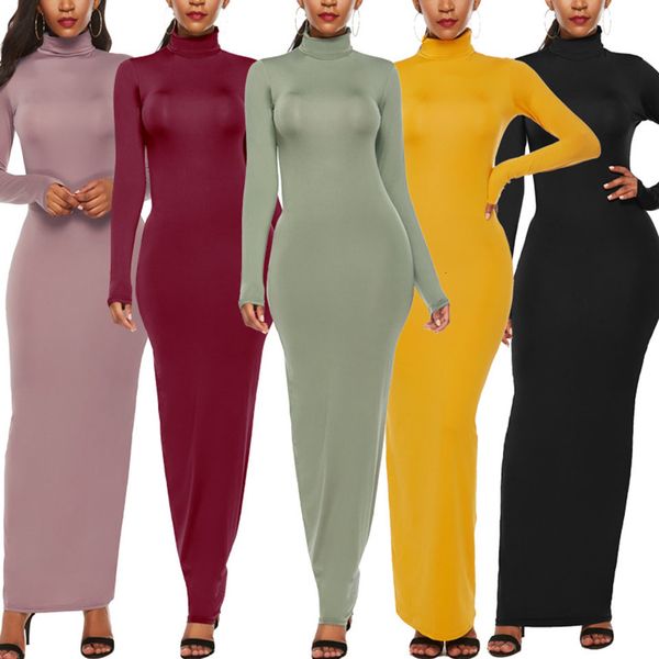 high-neck pure color thin waist elastic sukienka stretch women bathrobe 2021 bodycon maxi dress long sleeve, Black;gray
high-neck pure color thin waist elastic sukienka stretch women bathrobe 2021 bodycon maxi dress long sleeve, Black;gray