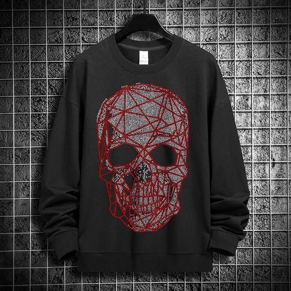 men's hoodies & sweatshirts brand skull men pullover long sleeve cotton t-shirt rhinestone printed coat man women hip hop street c, Black
men's hoodies & sweatshirts brand skull men pullover long sleeve cotton t-shirt rhinestone printed coat man women hip hop street c, Black