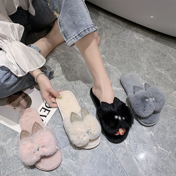 warm shoes woman fashion faux fur women slippers bling rabbit winter slippers slip on fur slippers female slides plus size a3t6, Black
warm shoes woman fashion faux fur women slippers bling rabbit winter slippers slip on fur slippers female slides plus size a3t6, Black