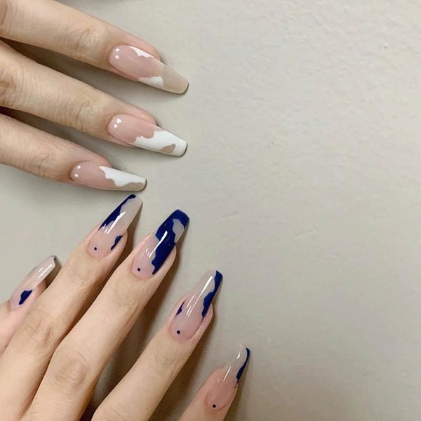 false nails 24pcs fake with glue white blue wear long paragraph fashion manicure patch press on wearable nail for girls to, Red;gold
false nails 24pcs fake with glue white blue wear long paragraph fashion manicure patch press on wearable nail for girls to, Red;gold