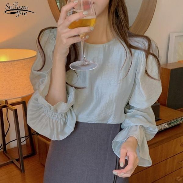 women's blouses & shirts fashion chic puff long sleeve blouse spring 2021 design women shirt vintage gentle hong kong style o neck femm, White
women's blouses & shirts fashion chic puff long sleeve blouse spring 2021 design women shirt vintage gentle hong kong style o neck femm, White