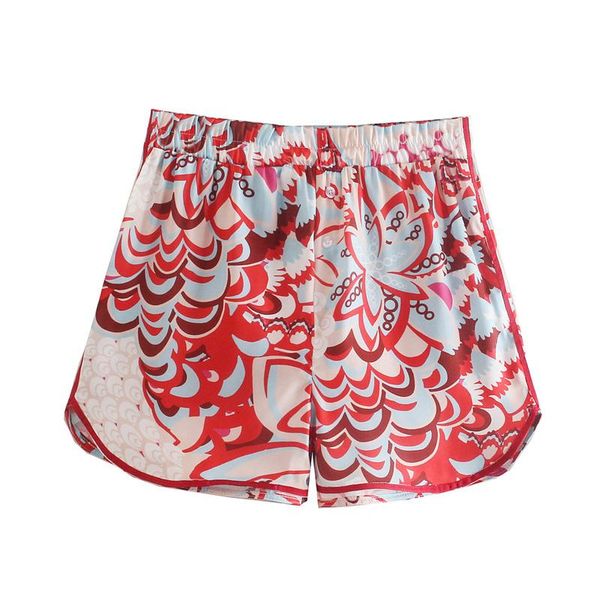 women's shorts vintage chic casual for lady summer elastic waist buttons fashion floral print elegant female, White;black
women's shorts vintage chic casual for lady summer elastic waist buttons fashion floral print elegant female, White;black