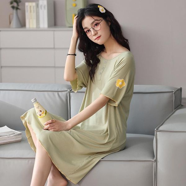 women's sleepwear green cute print floral lady nightgown loose lounge modal nightdress knee-length sleepshirt skirt summer short sleeve, Black;red
women's sleepwear green cute print floral lady nightgown loose lounge modal nightdress knee-length sleepshirt skirt summer short sleeve, Black;red