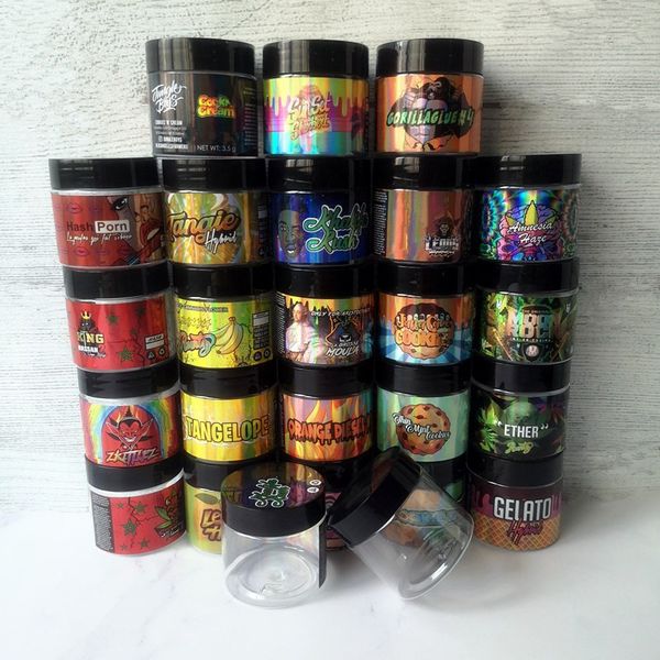 3.5 gram hologram sticker 24 types 60ml thin mint cookis plastic jar tank dry herb flower container with stickers
3.5 gram hologram sticker 24 types 60ml thin mint cookis plastic jar tank dry herb flower container with stickers