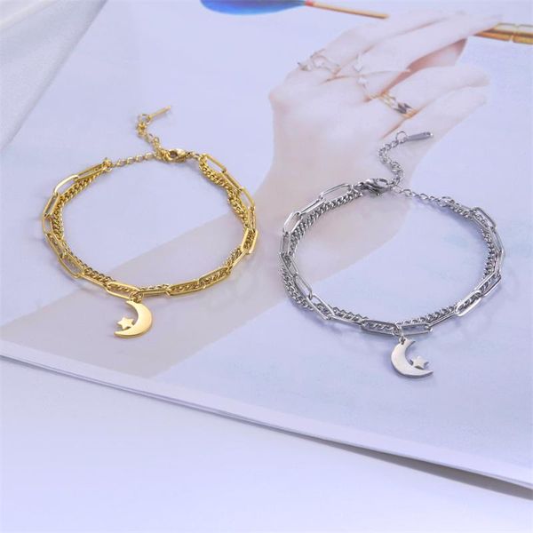link, chain fashion style star moon gold multi-layer business ladies bracelet wholesale, Black
link, chain fashion style star moon gold multi-layer business ladies bracelet wholesale, Black