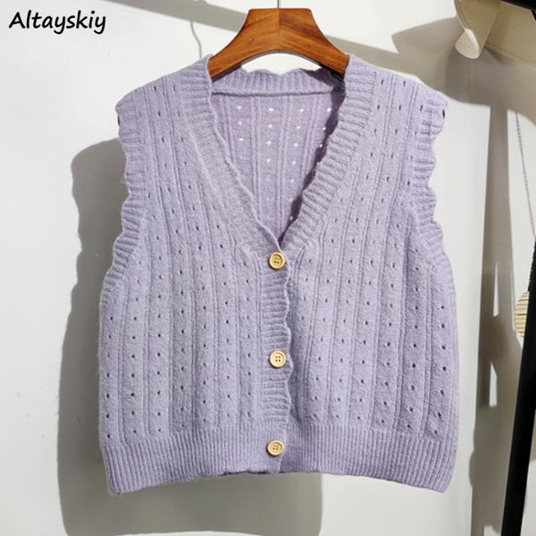 women's knits & tees hollow out soft cardigan women solid simple fashion single breasted korean style retro all-match knitted sleeveles, White
women's knits & tees hollow out soft cardigan women solid simple fashion single breasted korean style retro all-match knitted sleeveles, White