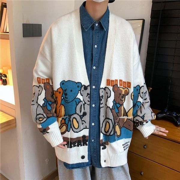 men's sweaters spring autumn sweater men clothes 2021 korean fashion cartoon casual hip hop streetwear cardigan, White;black
men's sweaters spring autumn sweater men clothes 2021 korean fashion cartoon casual hip hop streetwear cardigan, White;black